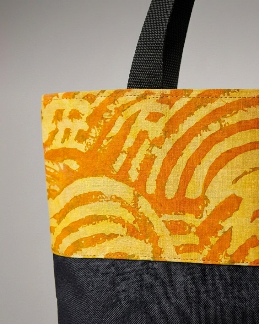Leather & Batik Shopping Tote - 002