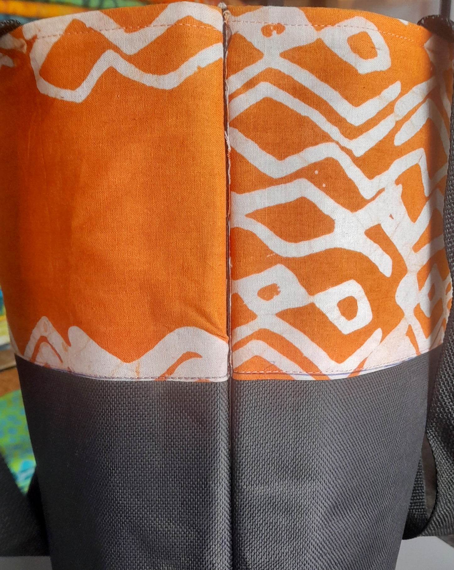Leather & Batik Shopping Tote - 003