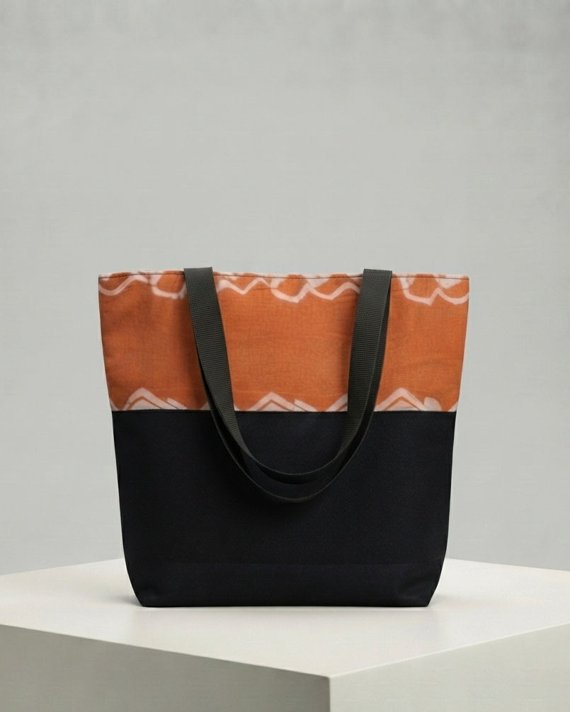 Leather & Batik Shopping Tote - 003