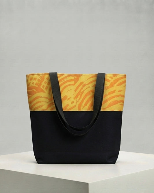 Leather & Batik Shopping Tote - 002