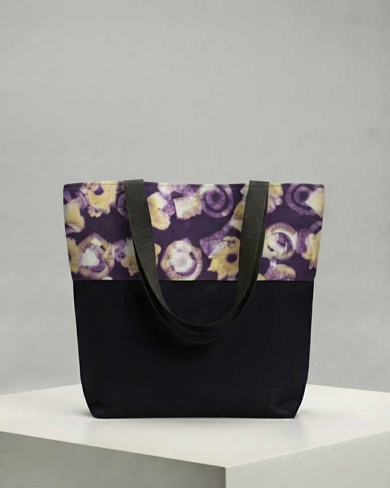 Leather & Batik Shopping Tote - 001