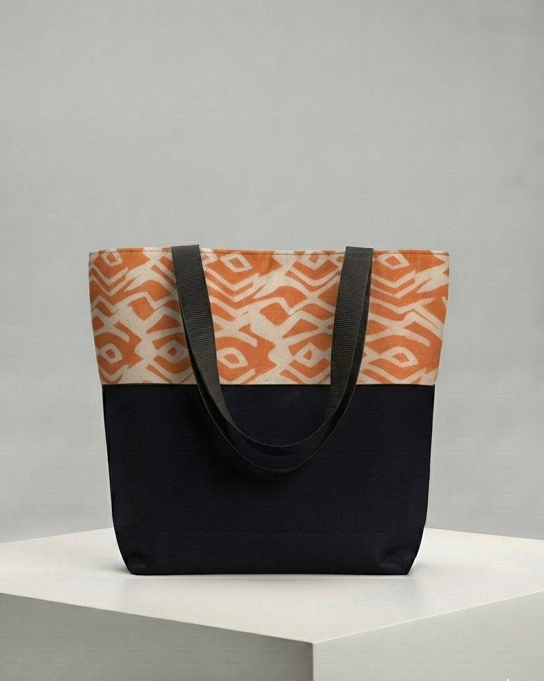 Leather & Batik Shopping Tote - 003