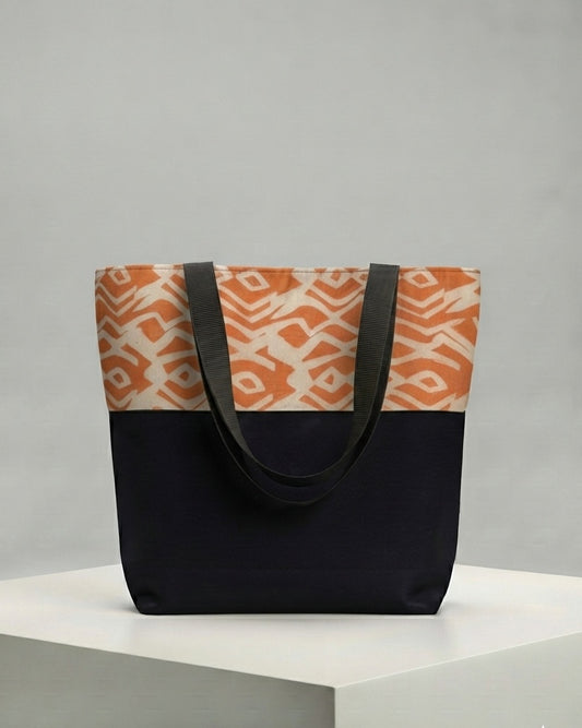 Leather & Batik Shopping Tote - 003