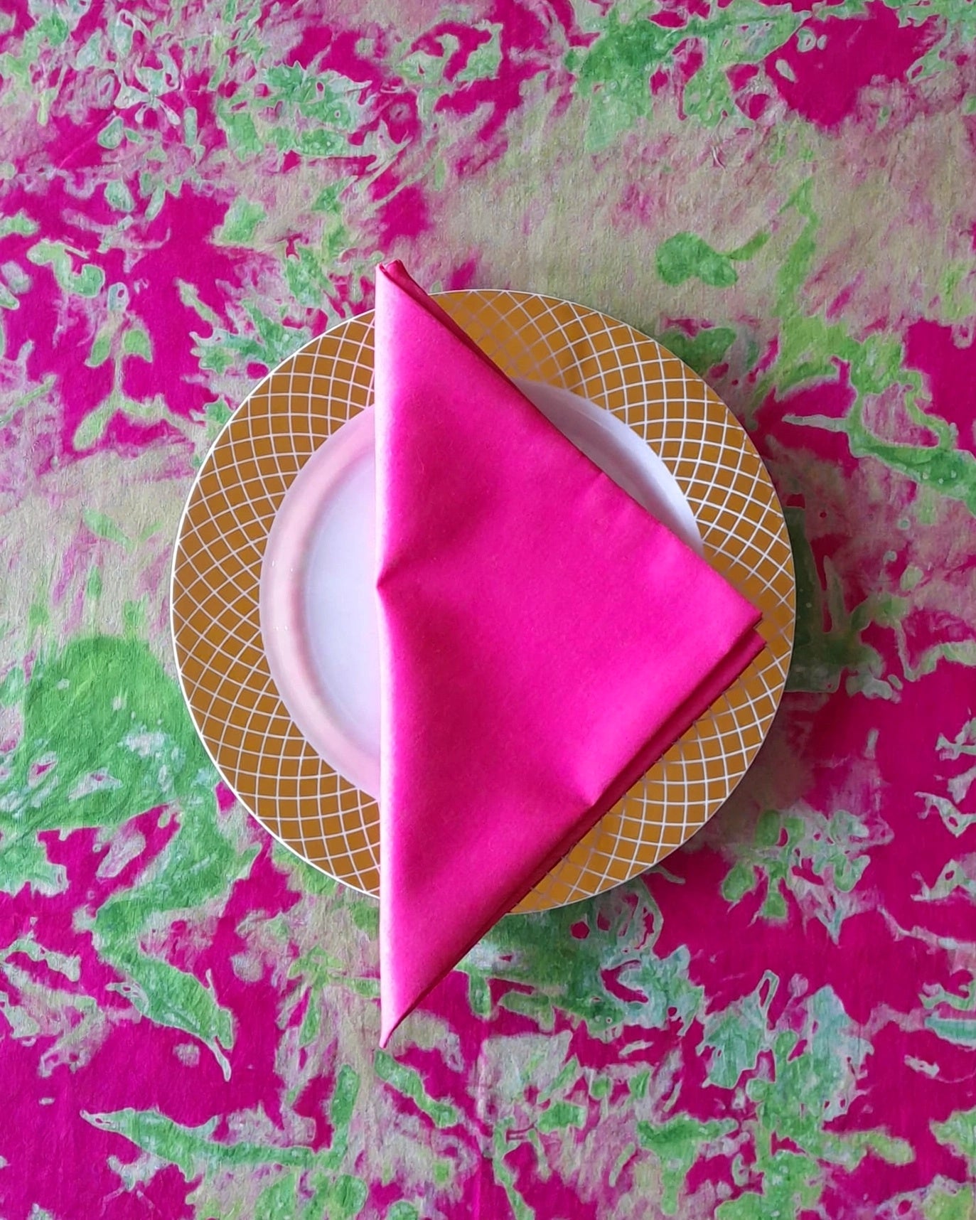 Square Batik Table Cloth Set with 4 Matching Napkins - 005