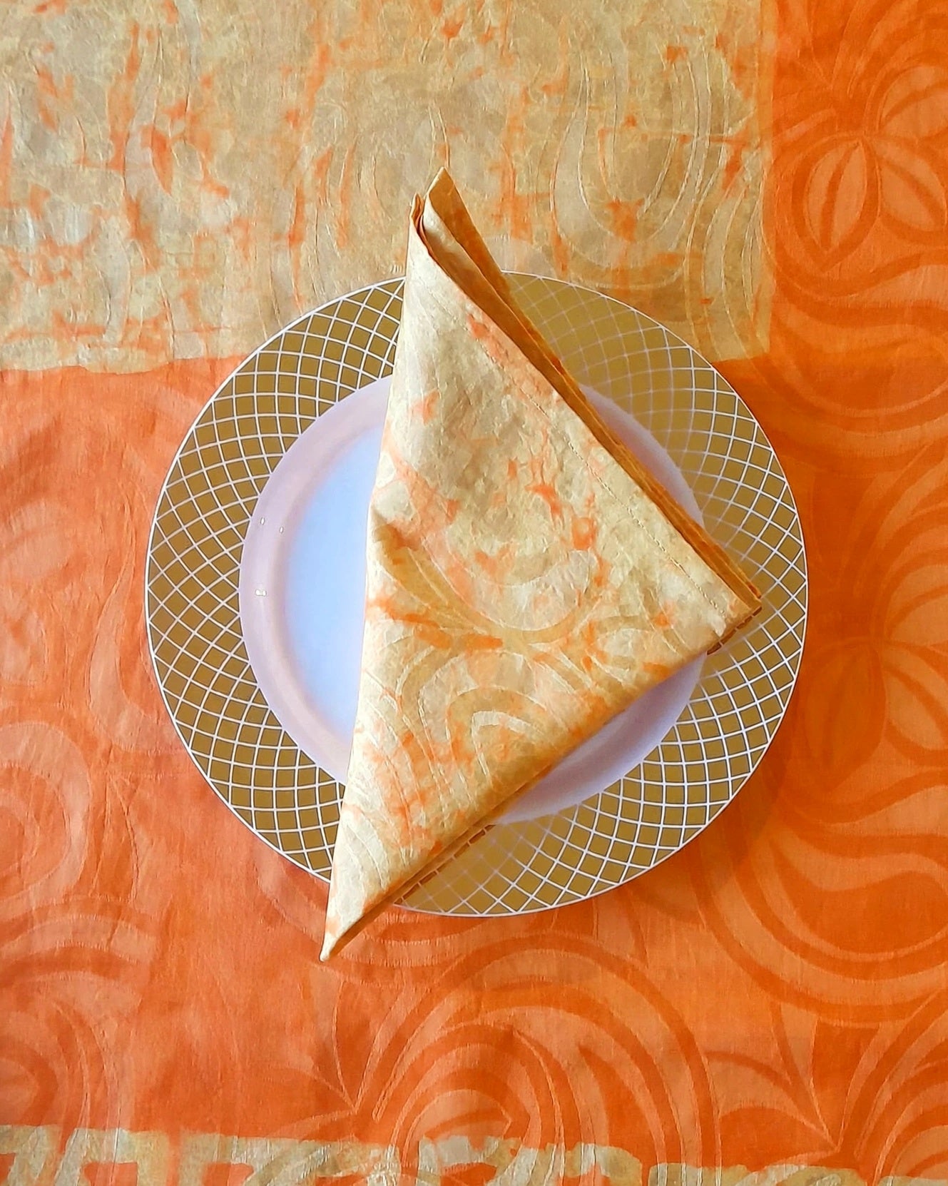 Square Batik Table Cloth Set with 4 Matching Napkins - 007
