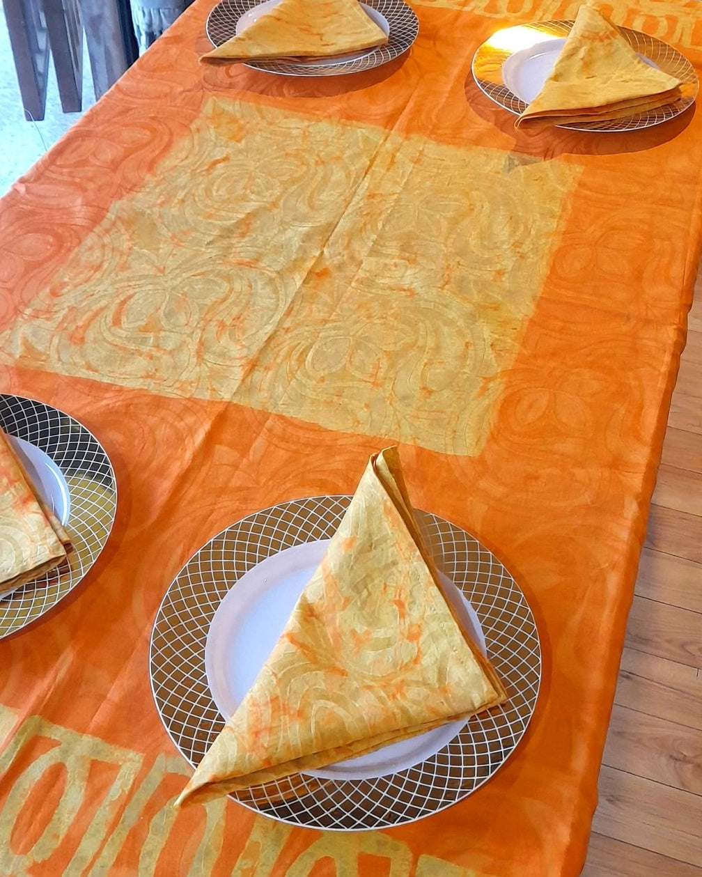Square Batik Table Cloth Set with 4 Matching Napkins - 007