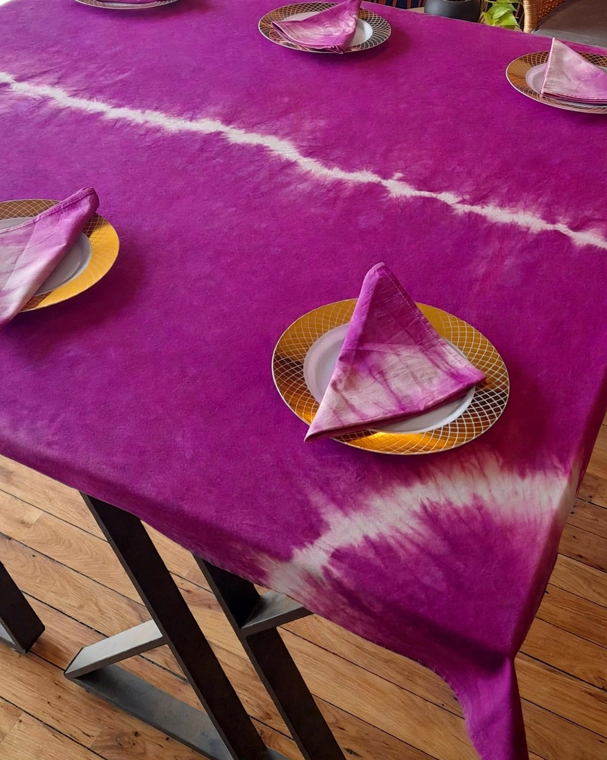 Rectangular Batik Table Cloth Set with 6 Napkins - 003