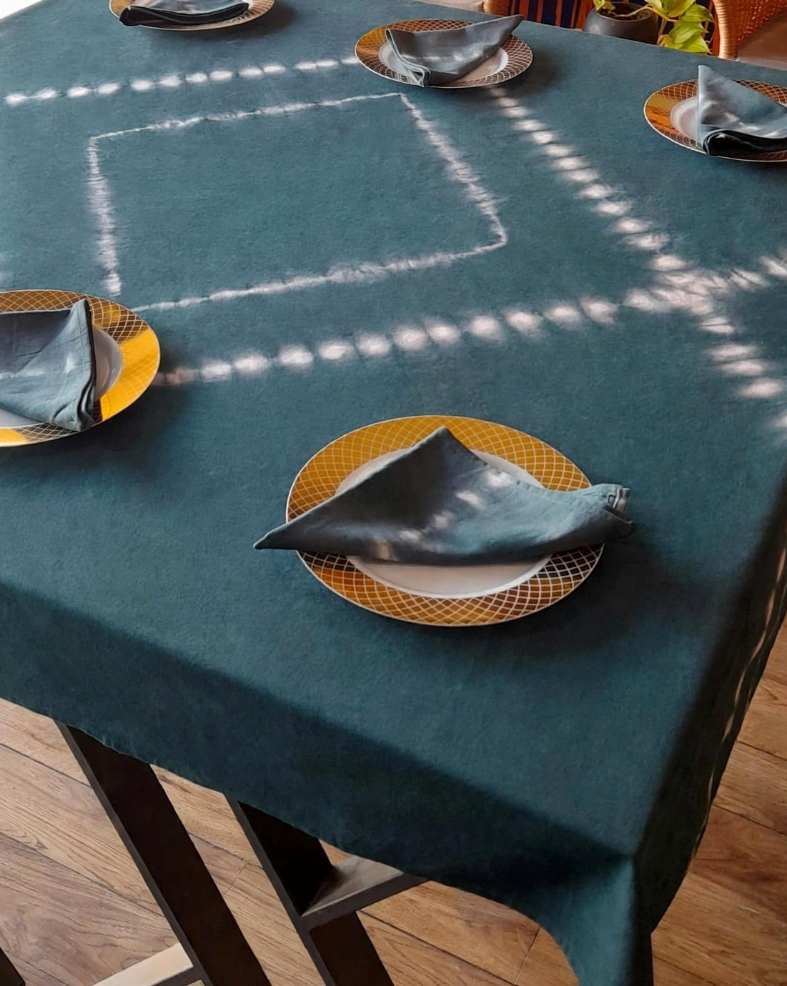 Square Batik Table Cloth Set with 6 Matching Napkins - 001